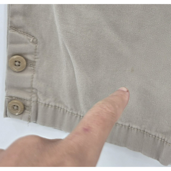 Ann Taylor Loft Women's Petite 8P Original Crop Tan Pants Button Accent - Picture 12 of 13
